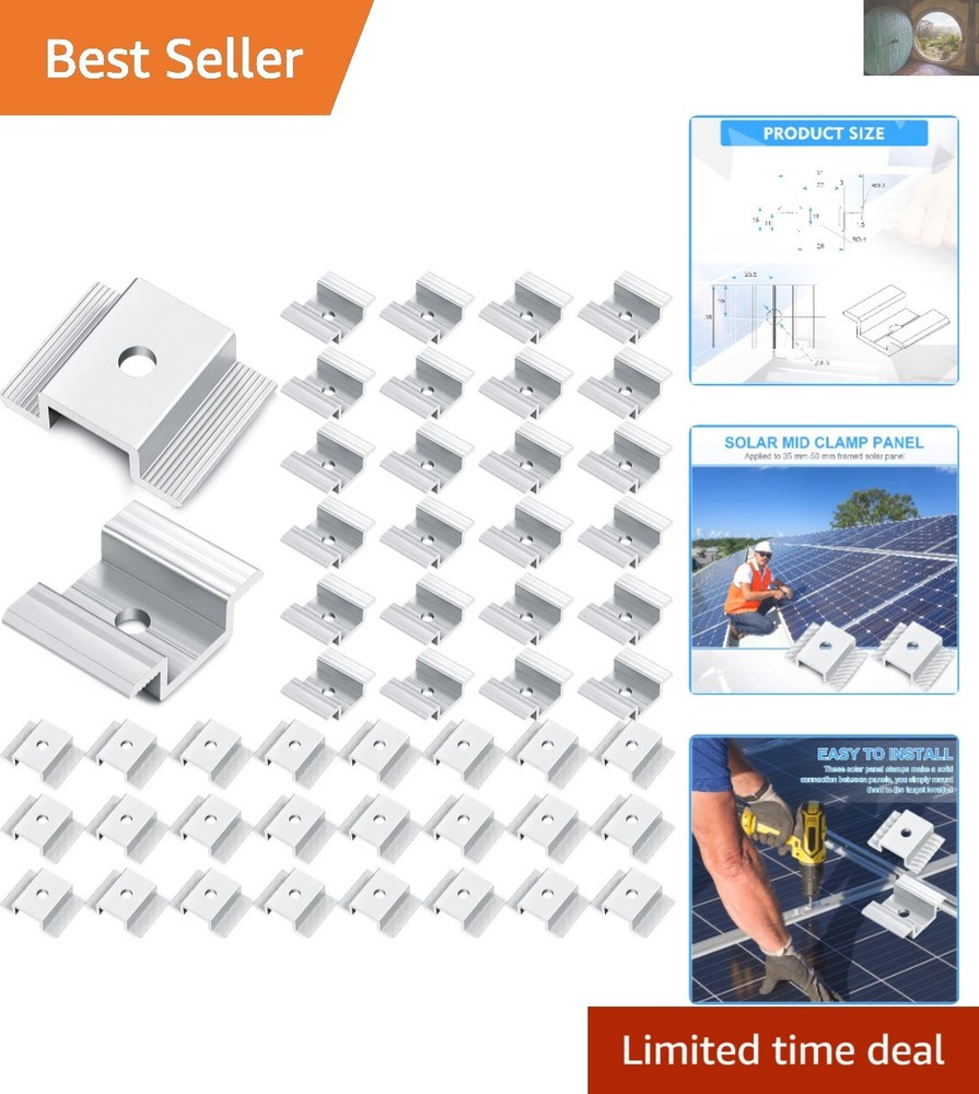 Practical 48 Piece Solar Panel Mid Clamp Set for Secure Mounting Efficiency