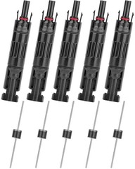 5 PCS PV Solar Panel Connector Male/Female 10A Built-in Diode Solar Wire Conn…
