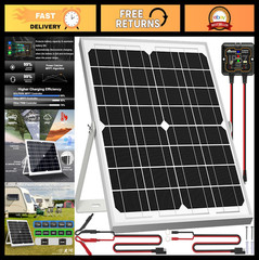 20W 12V Solar Panel Kit, Waterproof Battery Charger Maintainer, MPPT Controller,