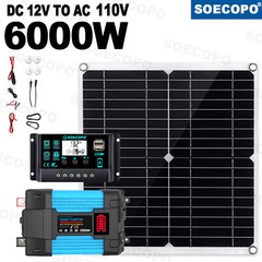 6000W Solar Power System 100A MPPT Controller 300W Panel 12V to 110V/220V