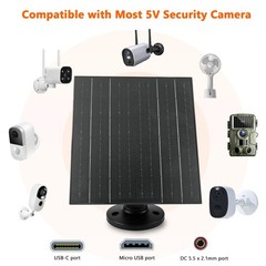 Zivif 10W Solar Panel 2 Pack Black USB-C Micro USB DC