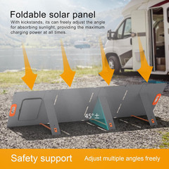 200W Foldable Solar Panel with 15Ft Cable, Waterproof for RV Camping & Power Sta