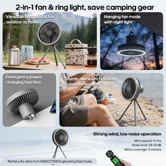 10000mAh 4000mAh Camping Fan Rechargeable Desktop Portable Circulator Wireless
