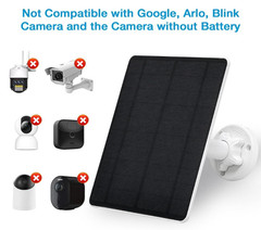 3 Pack DC 5V Solar Panel for Security Camera, IP65 Waterproof 5W USB Solar Panel