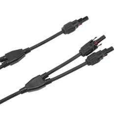 1 Pair Solar Panel Y Branch Parallel Cable 2 to 1 Solar Connectors