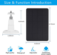 2 Pack Solar Panels Compatible with WYZE Battery Cam Pro, Solar Panels for Wirel
