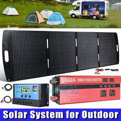 200W 100W Foldable Off Grid Solar Panel with Inverter & Controller For Camping