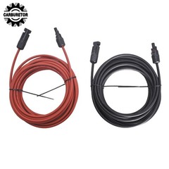 4mm²/12AWG 20FT Black+Red Solar Panel Extension Cable Wire Connector 1 Pair