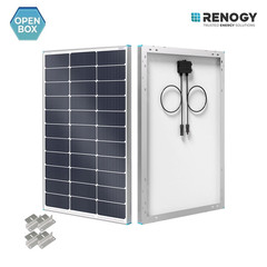 Renogy 16BB N-Type 12V 100W Solar Panel with Mounting Z Brackets Open Box
