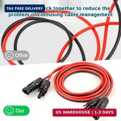10 AWG Solar Extension Cable 30FT, Flexible Solar Panel Wire with Male to Female