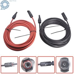 Black + Red Wire Connector 10AWG Solar Panel Extension Cable 30Ft