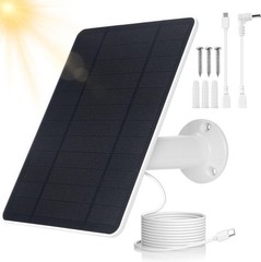 USB Solar Panel for Ring Camera – Type-C Solar Panel Charger 5V 6W with 10Ft Wat