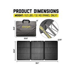 SunJack 120W Folding Portable Solar Panel with Kickstands, MC4/PD60 USB-C/USB…