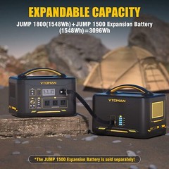 VTOMAN Jump 1800 Portable Power Station 1800W With Extra Battery 3096Wh LiFePO4