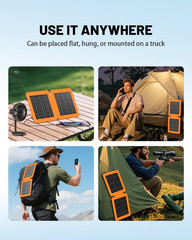 Solar Panels, 10W Small Solar Charger with 5V USB-A and USB-C Fast Charging IPX5