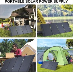 100W/200W Outdoor Camping Portable Solar Panel Foldable Solar Panel Waterproof