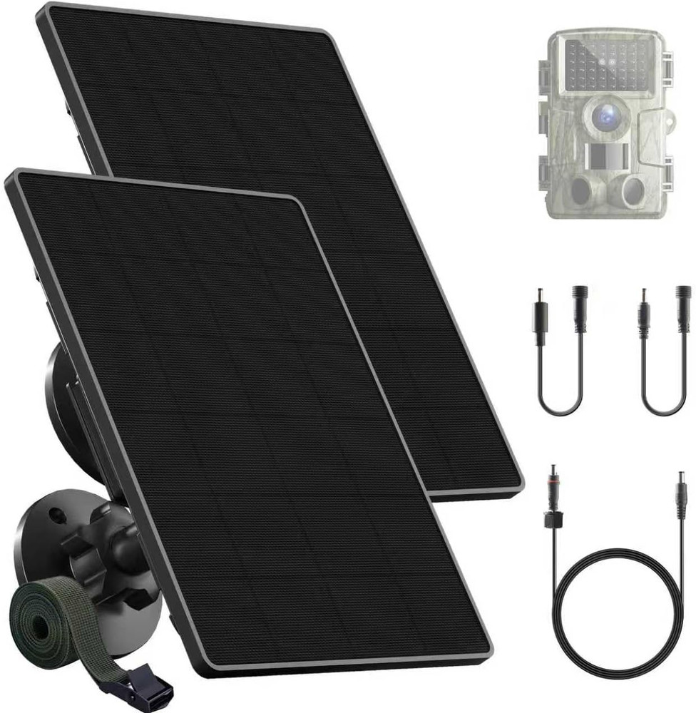 Trail Camera Solar Panel,6W Solar Battery Charger Kit 6V/2A 9V/1.5A 12V/1A with
