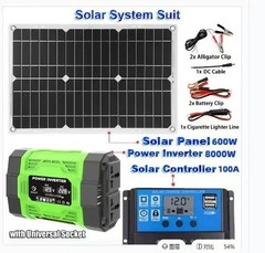 🔥 8000W Solar System Kit 12V-220V Inverter 600W Panel 100A Controller RV Free U