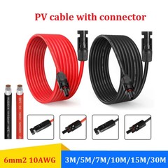 PowMr 10AWG Solar PV Cable with Connectors – 3M to 30M Lengths