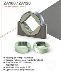 Solar Tracker Bearing ZA120/ZA100 with Polymer Wear-Resistant Design, 10° Pivot