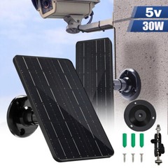 30W 5V Solar Panel Solar Cell Charger for Security Camera USB Type C Waterproof