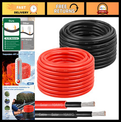 10 AWG Solar Panel Extension Cable 60Ft Tinned Copper Wire for RV, Boat, Marine