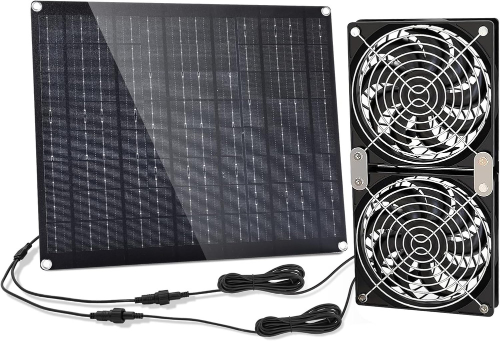 5.5″ Solar Fan, Solar Panel Fan, 30W Solar Powered Fan with Dual IPX7 Waterproof
