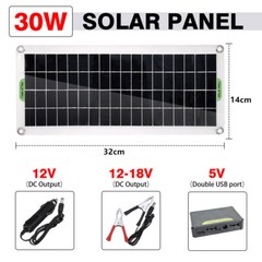 30W Polycrystal Solar Panel Flexible Solar Panel For Camping Car Traveling U5H6