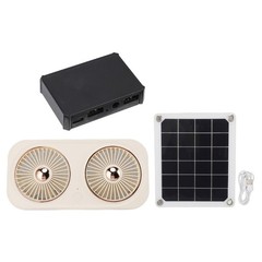 Dog House Fan Solar Green House Fan With Double USB Manostat Efficient Portable