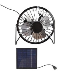Portable Solar Solar Panel Fan USB Cooling Fan for Greenhouse Pet House Attic