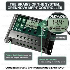 Grennova 2200W All-in-One Solar System Real Pure Sine 12V To110V/220V Power Inve