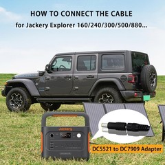 5FT 1.5M Solar Panel Adapter for Jackery, to DC 5.5×2.1mm Extension Power Cab…