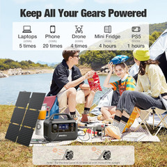 Solar Generator with 40W Solar Panel Included,230Wh Portable Power Station 1.5Hr