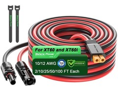 25Ft 10AWG Solar Extension Cable XT60 Adapter for LiFePO4 Battery & Power Statio