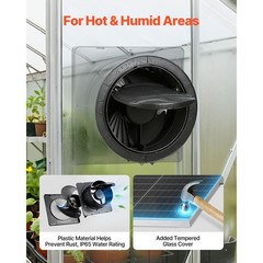Solar Powered Fan, 25W Solar Panel with 220 CFM Airflow, Adjustable Panel Angle