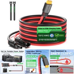 10 Feet Solar Panel Connector XT60 Charge Cable 12AWG Portable Power Station RV