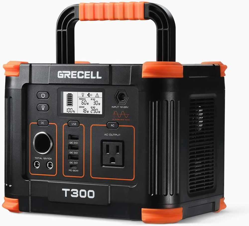 Portable Power Station 300W (Peak 600W), 288Wh Solar Generator with 60W USB-C P