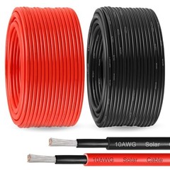 Solar Panel Wire 10 AWG 200Ft Black 200Ft Red Tinned Copper