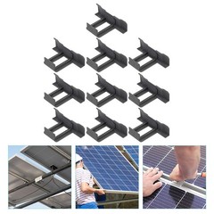 10Pcs Reusable Solar Panel Water Drainage Clips Black ABS Clamp for Clean Panels