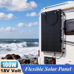 400W (100W*4) Flexible Solar Panel Kit Mono 18V PV Battery Outdoor RV Off Grid