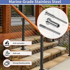 Invisible Cable Railing Kit Suitable For 2��2 Posts For Wood And Metal Posts