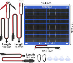 30W Solar Car Battery Charger Portable 12V Trickle Battery Charger & Maintainer