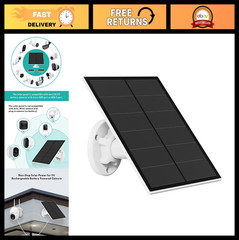 5W Solar Panel Charger for Outdoor Security Camera, IP65 Waterproof, 9.8ft Cable