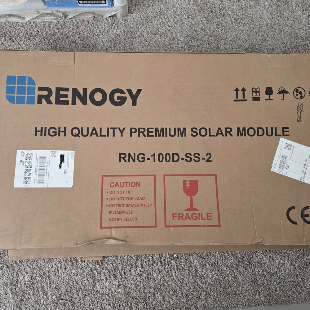 Renogy 2PCS Solar Panels 100 Watt 12 Volt, High-Efficiency Monocrystalline
