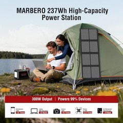 MARBERO 237Wh Solar Generator with Solar Panel 300W Pure