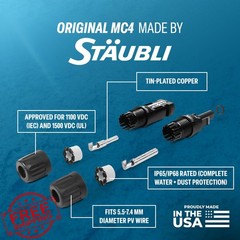 TEMCo 10 AWG Solar Extension Cable 100ft Red Black