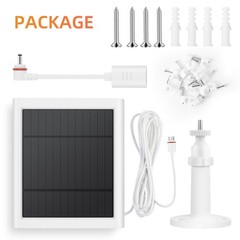 2 Pack 4W Solar Panel Charger for Ring Stick Up Cam and Spotlight Cam Battery