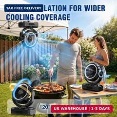 4-IN-1 Rechargeable Camping Fan & Oscillating[Max 60H]Portable Battery Powered O