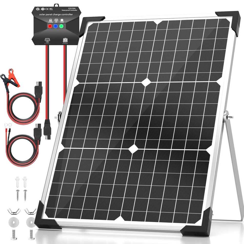 Solar Panel Kit 30W 12V, Solar Battery Trickle Charger Maintainer, Waterproof…