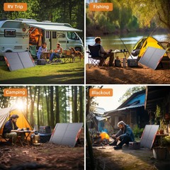 100W Portable Solar Panel,Camping Essentials, 20V ETFE Foldable Solar Charger